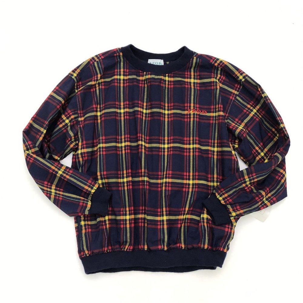 IZOD Men's Plaid Pullover Windbreaker Jacket M NEW